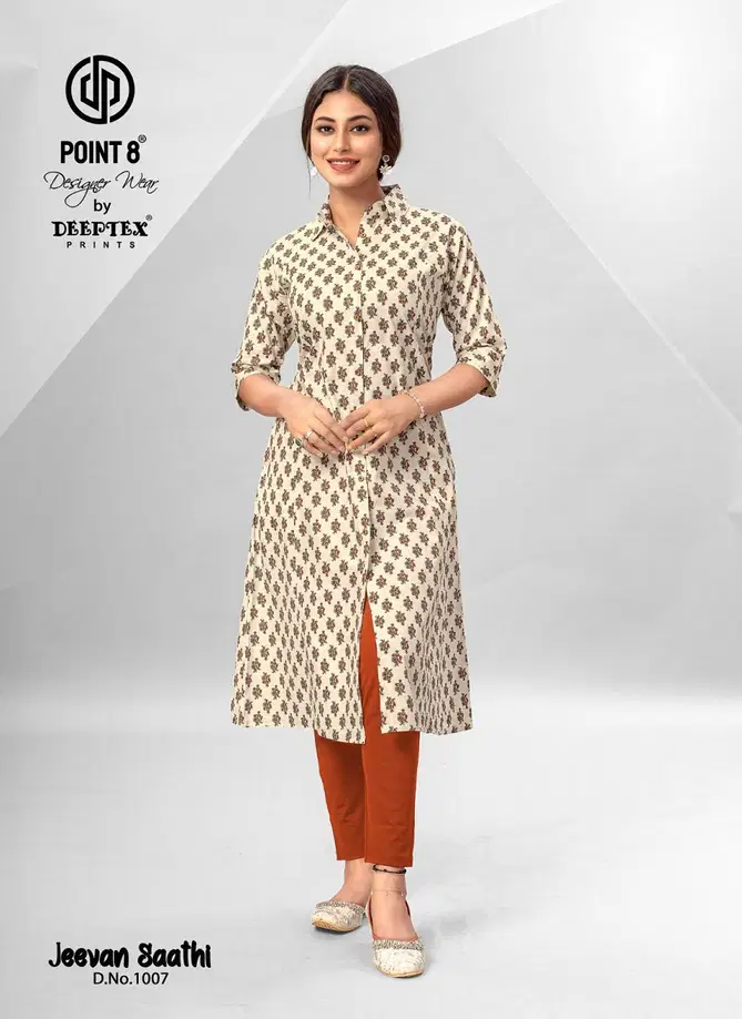 Jeevan Sathi Vol 1 By Deeptex A Line Cotton Printed Kurti Wholesale Shop In Surat